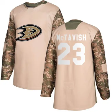 Authentic Mason McTavish Camo Anaheim Ducks Veterans Day Practice Jersey - Youth