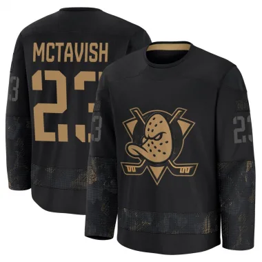 Premium Mason McTavish Black Anaheim Ducks 2024 Military Appreciation Practice Jersey - Men's